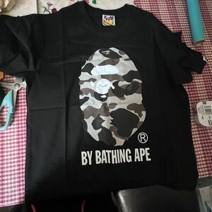 by bathing ape Bape tee shirt black and grey never worn comes with tag and bag